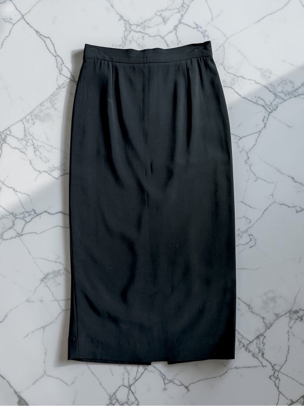 MOSCHINO Couture! Black Midi Pencil Skirt Size 10 Made in Italy 90s Minimalist